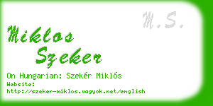 miklos szeker business card